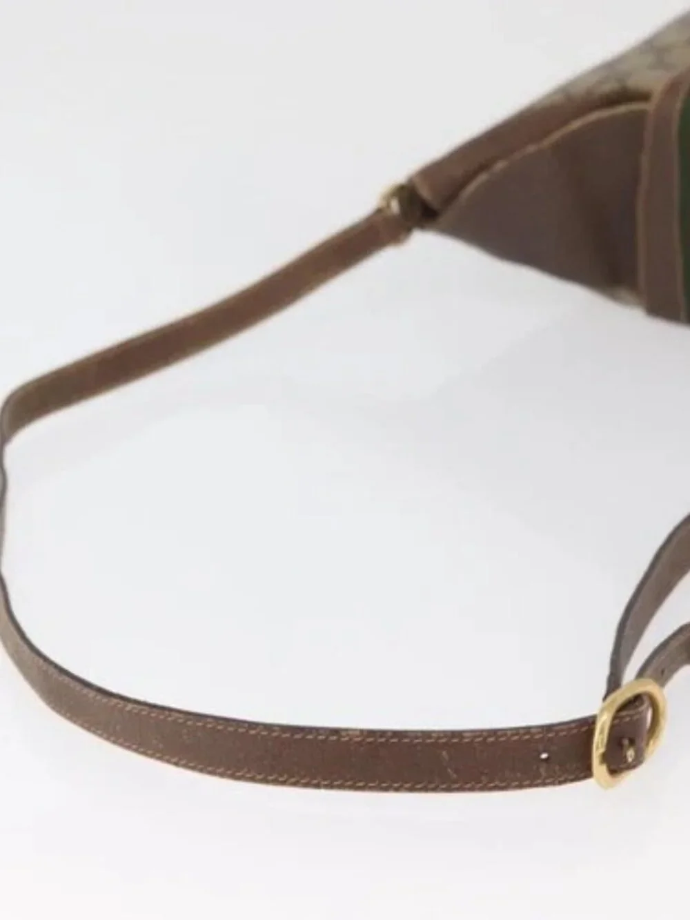 GUCCI GG Supreme Web Sherry Line Bag PVC Beige Gold 40 02 081 Auth YKZ594